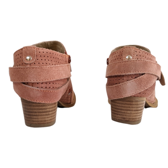 Charles by Charles David Yesenia Suede Leather Paprika Pink Booties - Picture 5 of 9